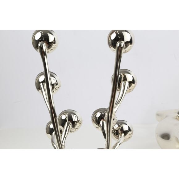 Set of 2 Pottery Barn Silver Reindeer 20” Candle Holder Christmas Décor Holiday - Picture 13 of 16